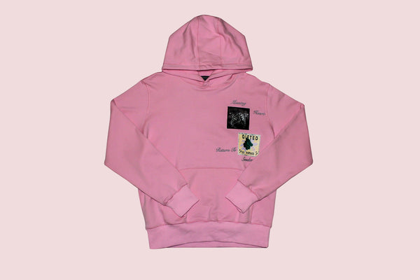 Amour pink hoodie with on sale rose